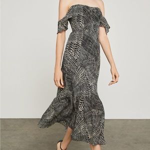 BCBG x Off the shoulder black and beige gown size 0